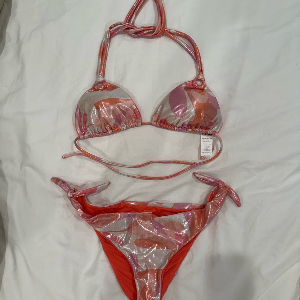 Stylish Pink and Orange Bikini Set